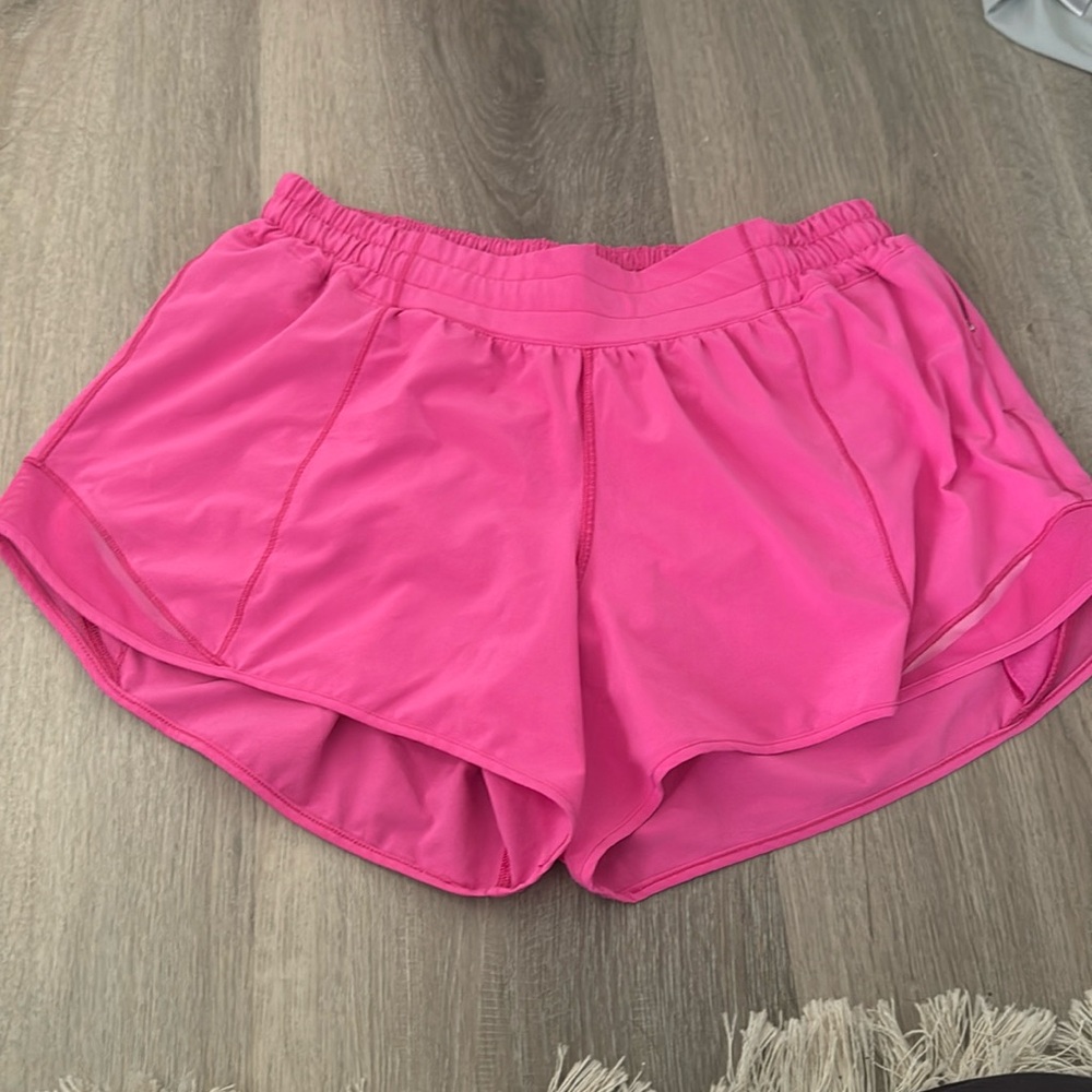lulu lemon hot pink shorts